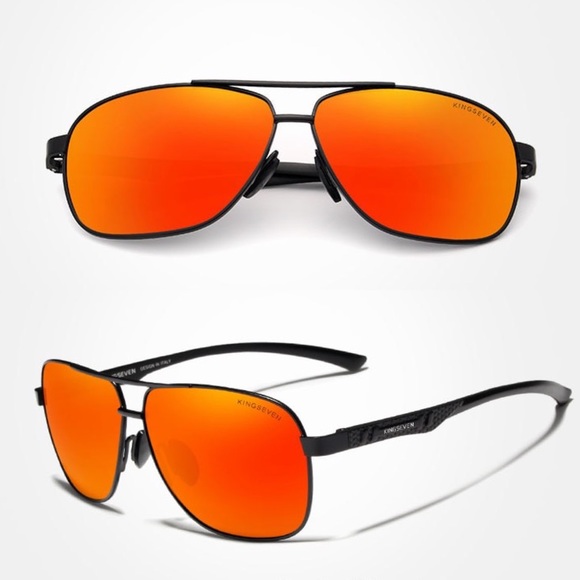 KINGSEVEN Classic Red Polarized Sun Glasses - Picture 3 of 15